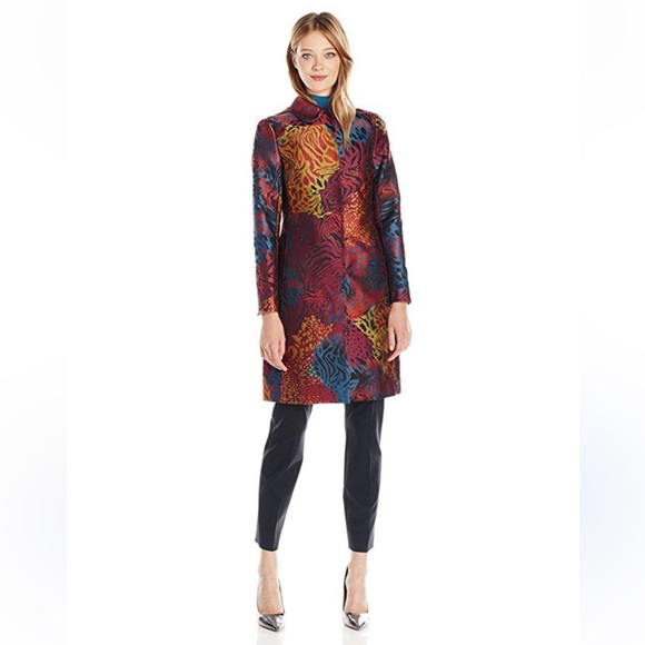 Anne Klein jacket, perfect jacquard silk, slender silhouetted, gift  no Tags !! - Picture 7 of 13